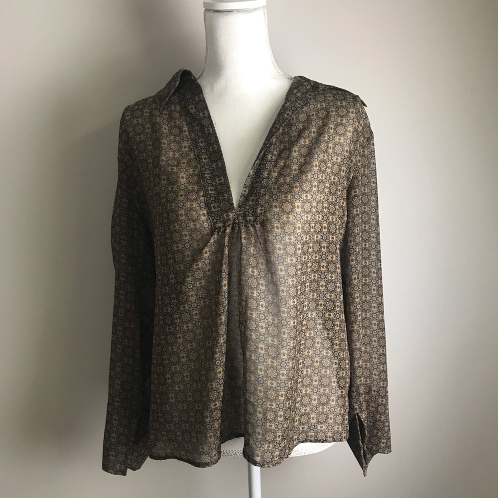 Massimo - brown sheer blouse